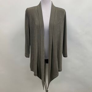 Additions by Chico's Women's Cardigan Top Size 2 Large 12 Brown Open Front